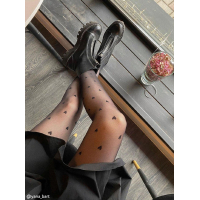 Fantasie panty met hartjes Bonheur 